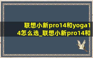 联想小新pro14和yoga14怎么选_联想小新pro14和yoga 14s怎么选2024款